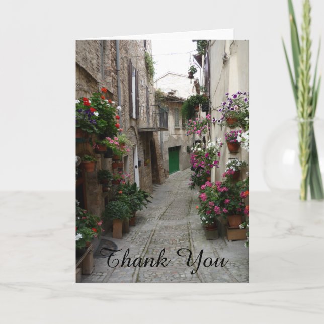 Thank You Flowers Italian Sidestreet Card (Front)