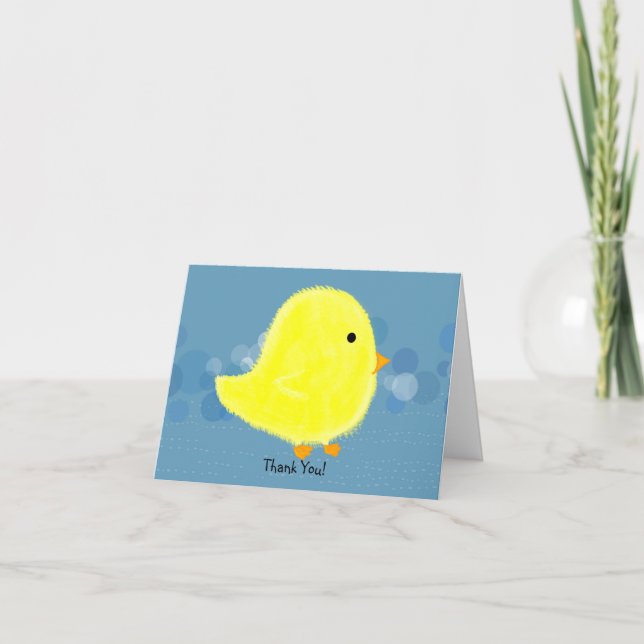 Thank You Fluffy Baby Chick Card (Front)