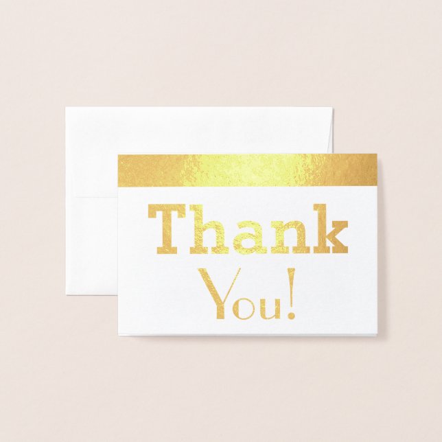 Thank You! Foil Note Card (Front With Envelope)
