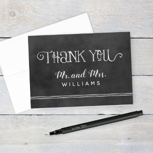 Thank You Folded Cards Chalkboard Charm