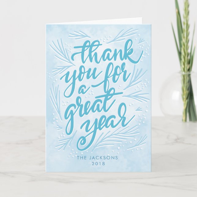 Thank You for A great Year modern  Holiday Card (Front)