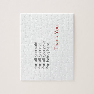 Thank you for all jigsaw puzzle