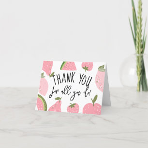 Thank You for All You Do! – Pink Fruit Design Holiday Card