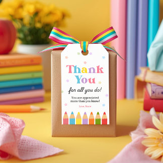 Thank You for All You Do Teacher Appreciation Gift Tags