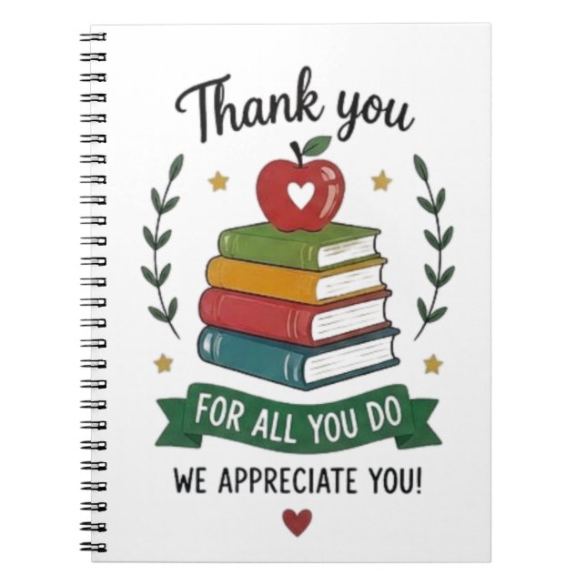 Thank You for All You Do Teacher Appreciation Notebook (Front)