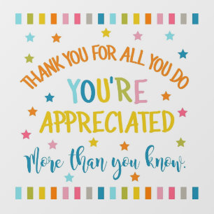 Thank you for all you do you're appreciated s'more window cling