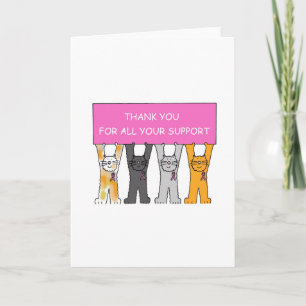 Thank you for all your Support, Breast Cancer Cats Card