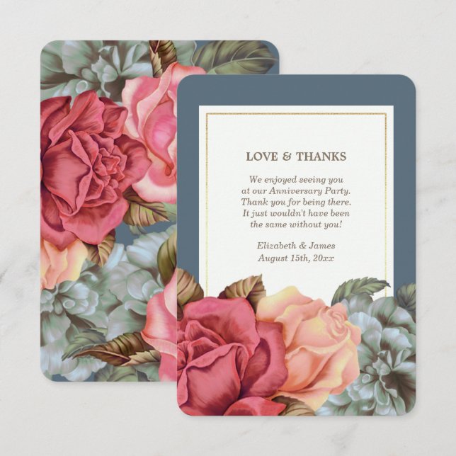 Thank You for Attending Anniversary Party Cards (Front/Back)