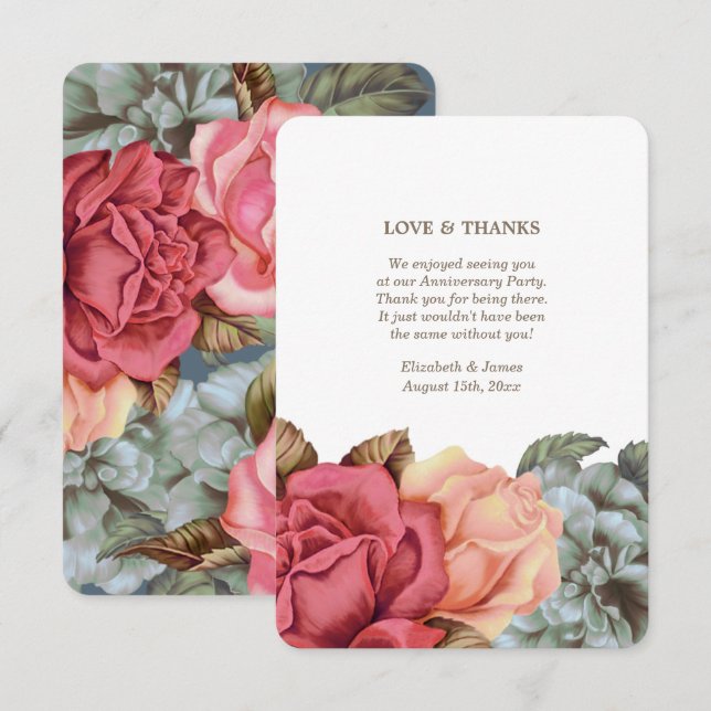 Thank You for Attending Anniversary Party Cards (Front/Back)