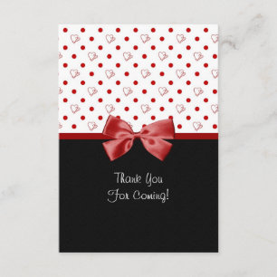Thank You For Attending Girly Red Hearts Card