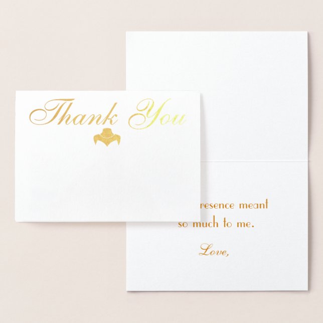 Thank You for attending my bridal shower Foil Card (Display)