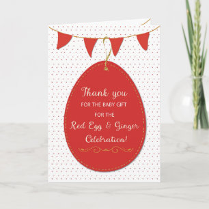 Thank You for Baby Gift on Red Egg and Ginger Card
