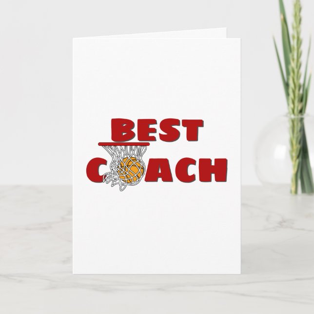 Thank You for Basketball Coach Card (Front)
