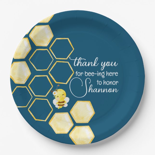 Thank You For Bee-ing Here Paper Plate (Front)