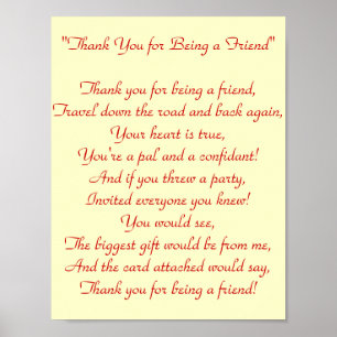 Thank You for Being a Friend - Print