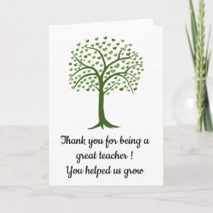 thank you for being a great teacher card