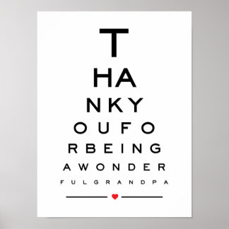 Thank you for being a wonderful grandpa eye chart