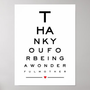 Thank you for being a wonderful mother eye chart