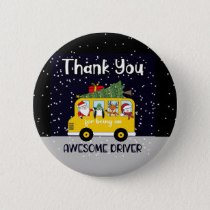 thank you for being an awesome school bus driver 2 inch round button