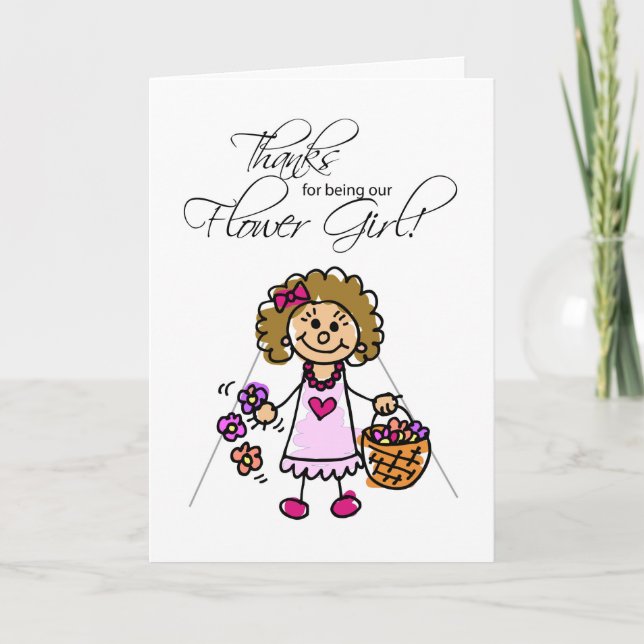 Thank You for Being Flower Girl, Brunette Hair (Front)