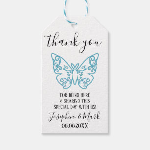 Thank You For Being Here Blue Butterfly Gift Tag