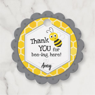 Thank you for being here - Bumble Bee Favour Tags