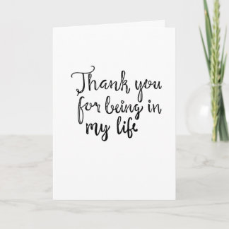 Thank You for being in my Life