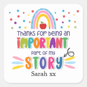 Thank You for Being in My Story   Button Square Sticker