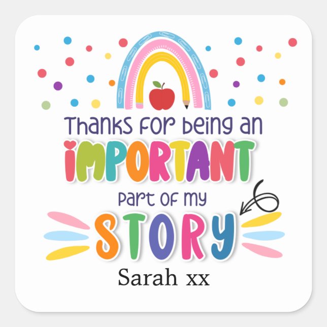 Thank You for Being in My Story | Button Square Sticker (Front)