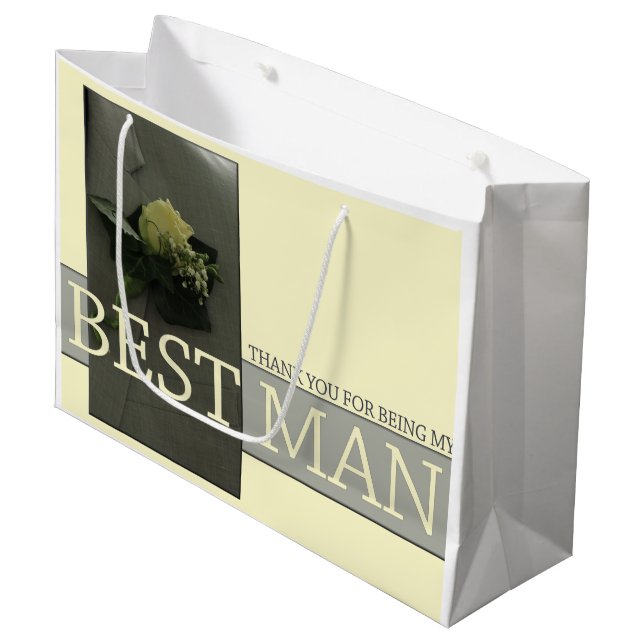 Thank you for being my Best Man Large Gift Bag (Front Angled)