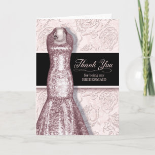 Thank You for Being My Bridesmaid Blush Pink Card