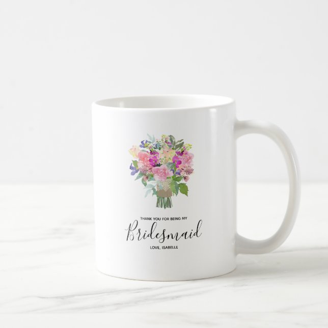Thank You for Being My Bridesmaid Personalized Coffee Mug (Right)