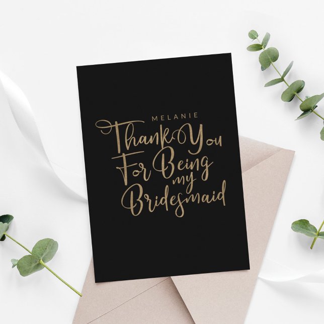 Thank You For Being My Bridesmaid Typography Black (Creator Uploaded)