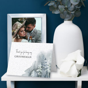 Thank You for being my Groomsman Snow Forest Card