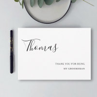 thank you for being my groomsman wedding modern