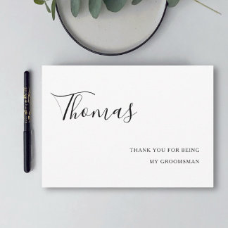 thank you for being my groomsman wedding modern card