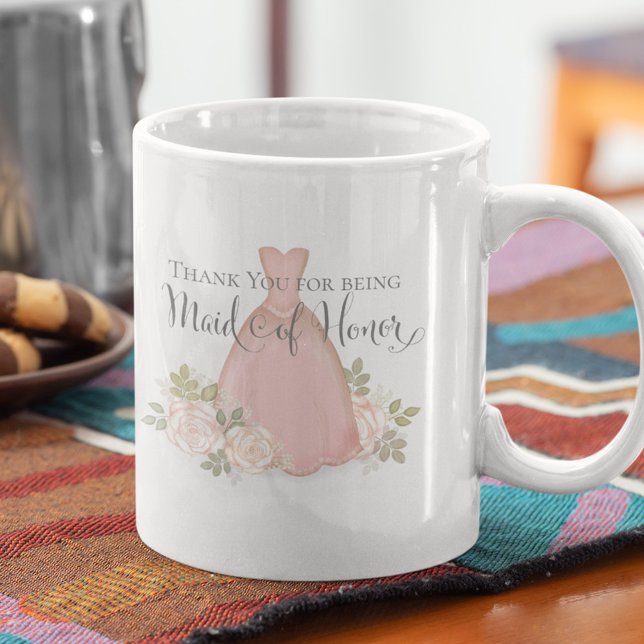 Thank You for being my Maid of Honour Blush Pink Coffee Mug (Creator Uploaded)