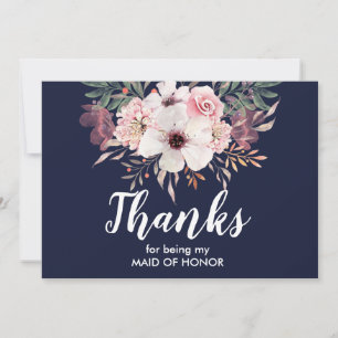 Thank You For Being My Maid Of Honour Card   Flora