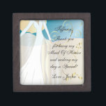 Thank You for Being my Maid Of Honour Gift Box! Keepsake Box<br><div class="desc">Keepsake Gift Box. 100% Customizable. Ready to Fill in the box(es) or Click on the CUSTOMIZE button to add, move, delete, resize or change any of the font or graphics. Made with high resolution vector and/or digital graphics for a professional print. NOTE: (THIS IS A PRINT. All zazzle product designs...</div>