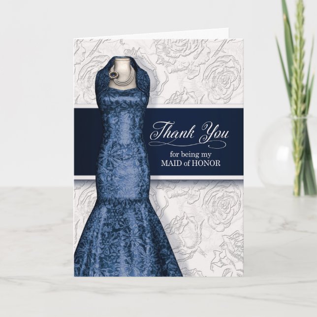 Thank You for Being My Maid of Honour Navy Blue (Front)