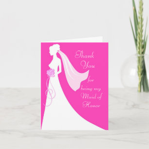 Thank you for being my Maid of Honour - Pink Card