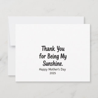 Thank You for Being My Sunshine Mom Gifts Invitation
