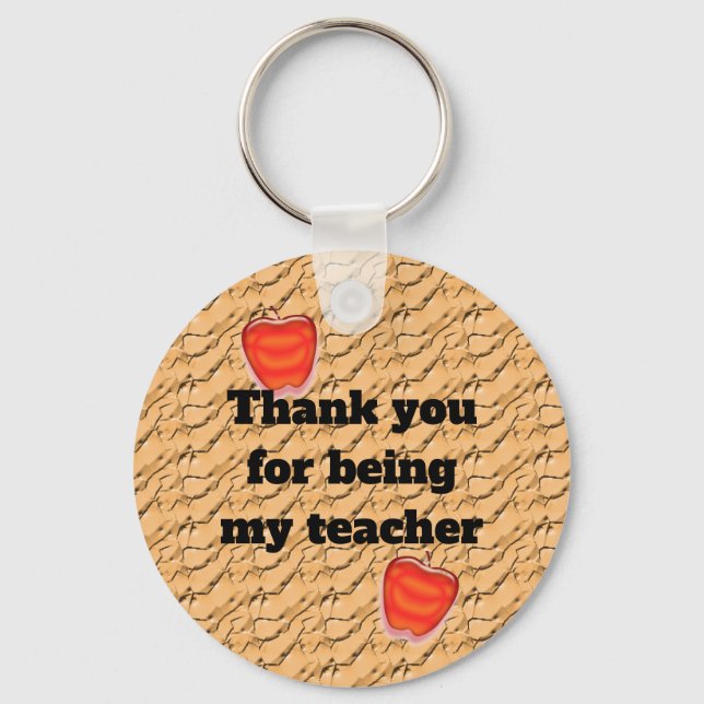 Thank You For Being My Teacher Appreciation Apple Keychain (Front)