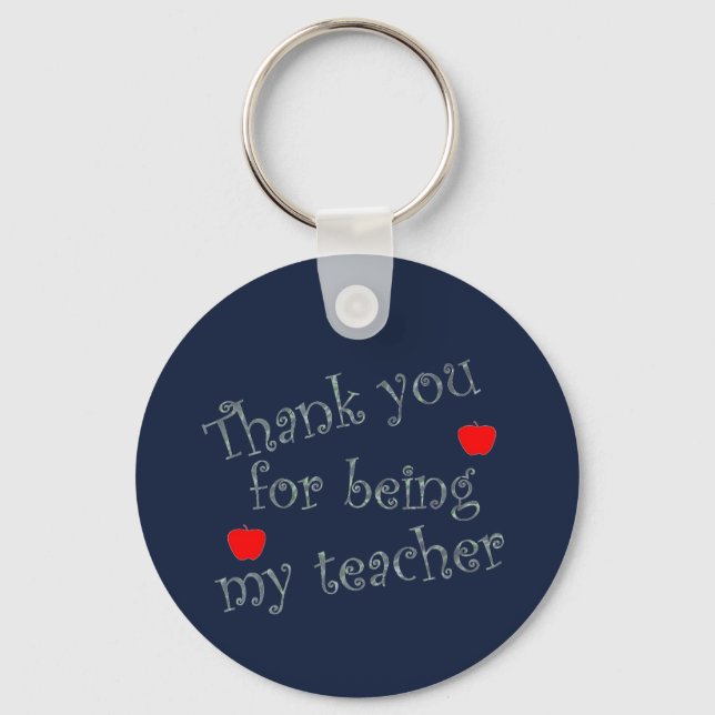 Thank You for Being My Teacher Bright Apples Keychain (Front)