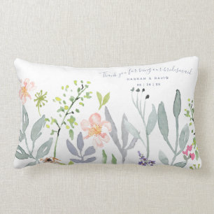 Thank you for being our bridesmaid delicate floral lumbar pillow