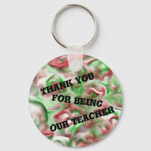 Thank You For Being Our Teacher Christmas Colors Keychain