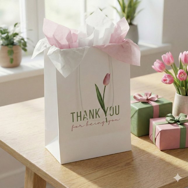 Thank You For Being You Gift Bag (Show your gratitude with this, "Thank you for being you" tulip gift bag! )