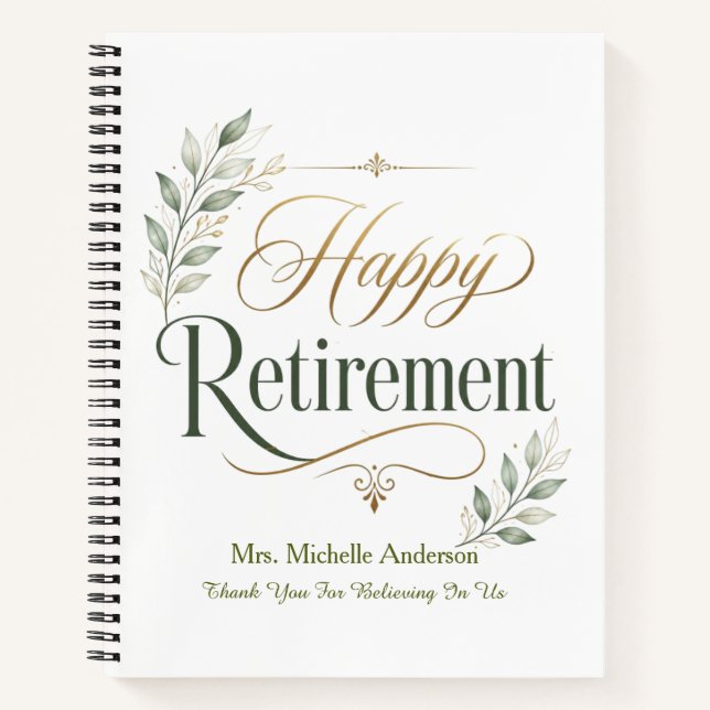 Thank You For Believing In Us Personalized Name Notebook (Front)
