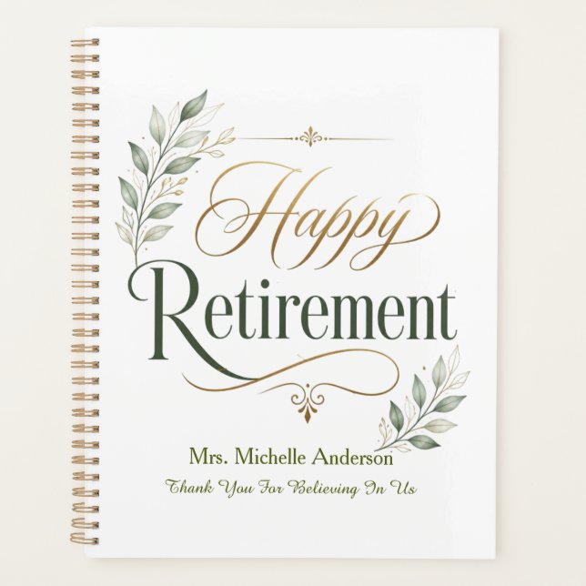 Thank You For Believing In Us Personalized Name Planner (Front)