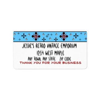 Thank you for business retro address labels